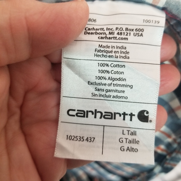 Carhartt plaid short sleeve button up shirt Size Large - Picture 4 of 5